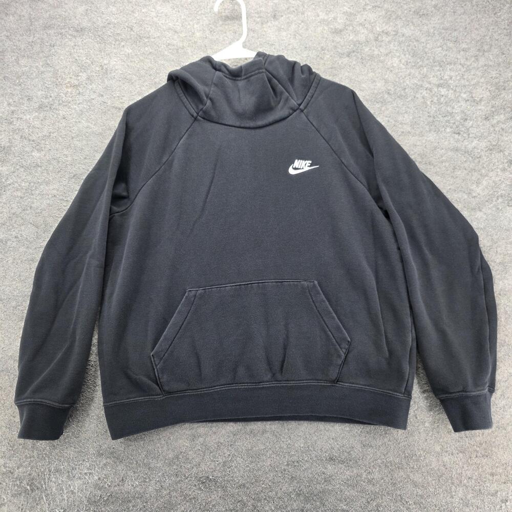 Nike Hoodie Mens M Black Pullover Hooded Pockets Graphic Fleece BV4116-010
